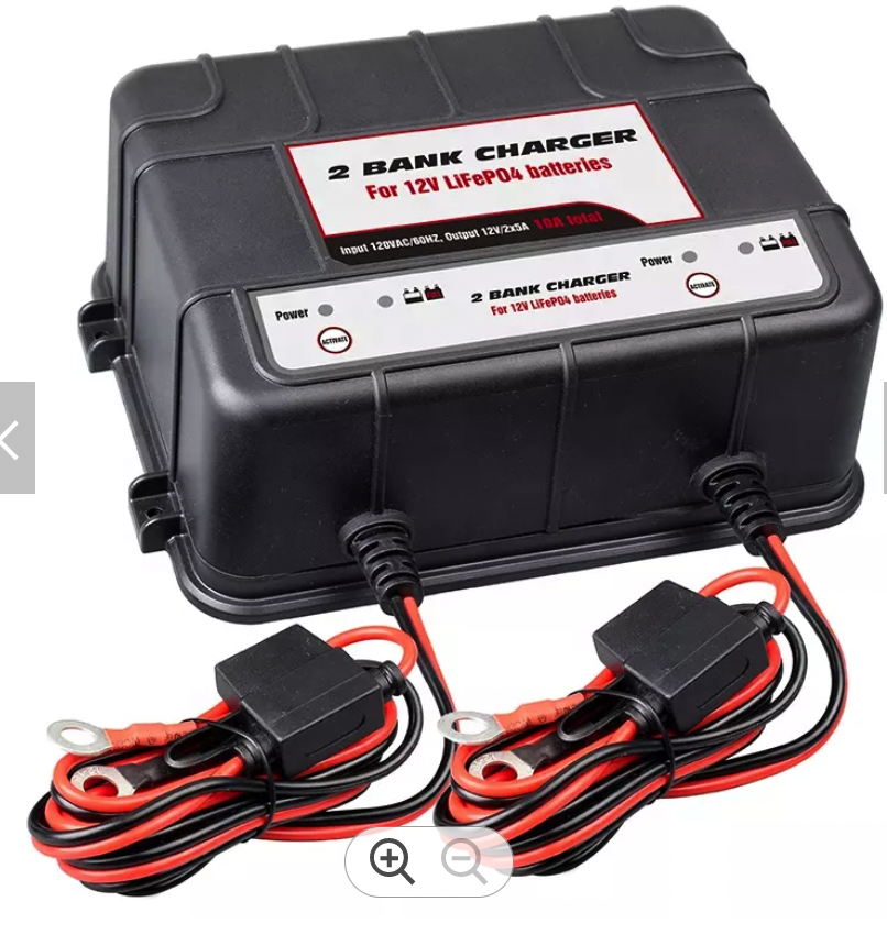 GML Dual Waterproof 12V&24V 10amp Smart Fast Lithium Battery Charger